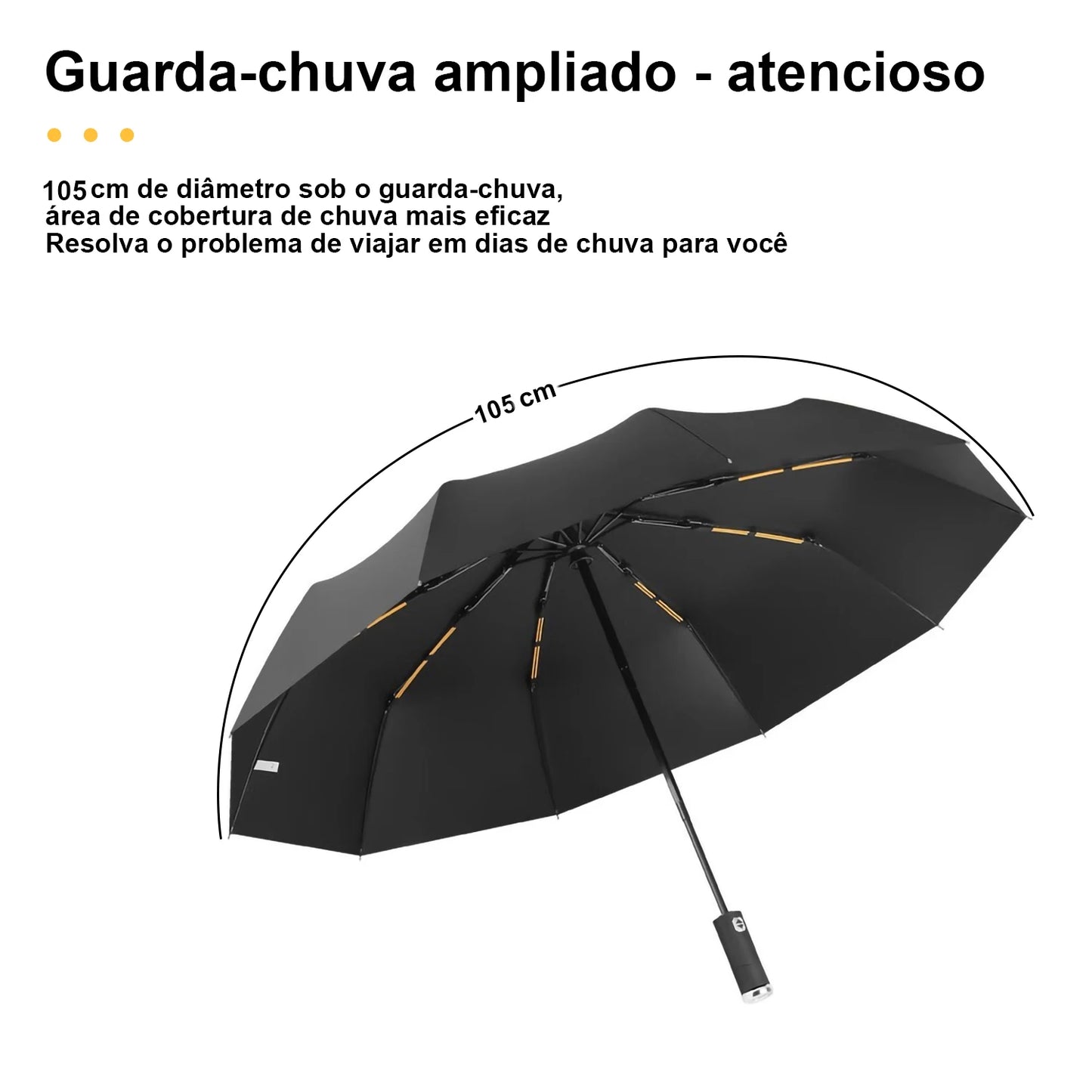 Guarda Chuva Dobrável Automático 10 Ossos com Luzes de LED, Ultravioleta, Umbrella